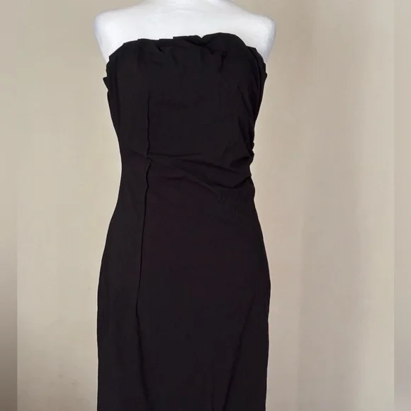 Zara Elegant Strapless Black Maxi Dress Size M - Picture 1 of 11
